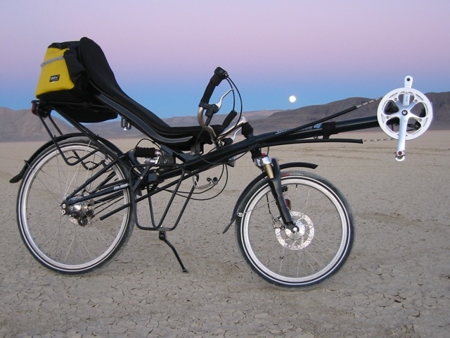 [Zach's photo of one of his recumbents, on the Nevada Black Rock desert playa]